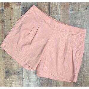 Nike Dri-FIT Women XL Peach Pink Animal Print Pleated Shorts Elastic Waistband